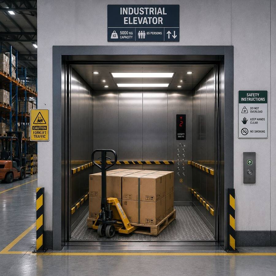 Industrial warehouse with heavy-duty lift access