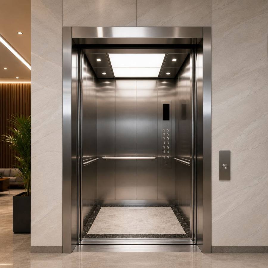 Elevator doors opening for passengers